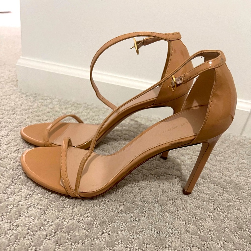 Stuart Weitzman nude stiletto sandal